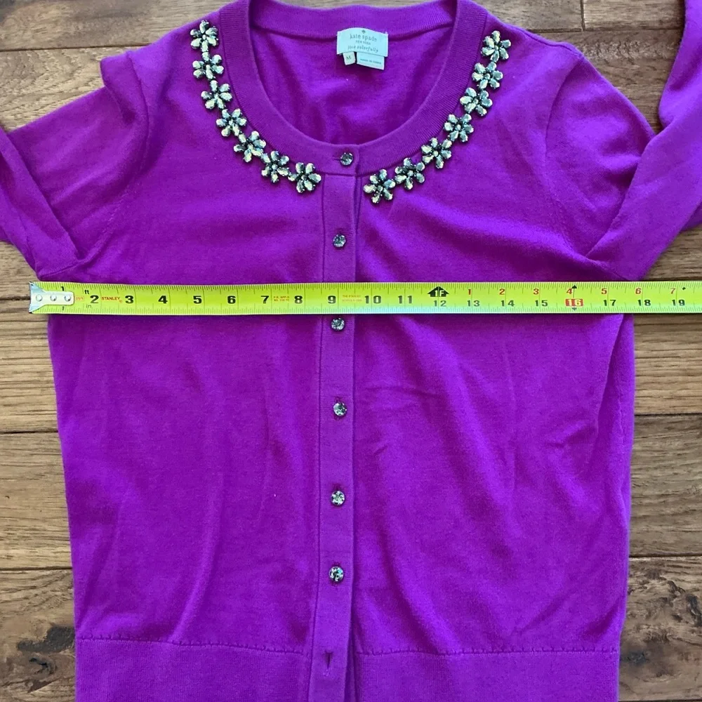 Kate Spade Purple Cardigan, Jewel Embellished, medium